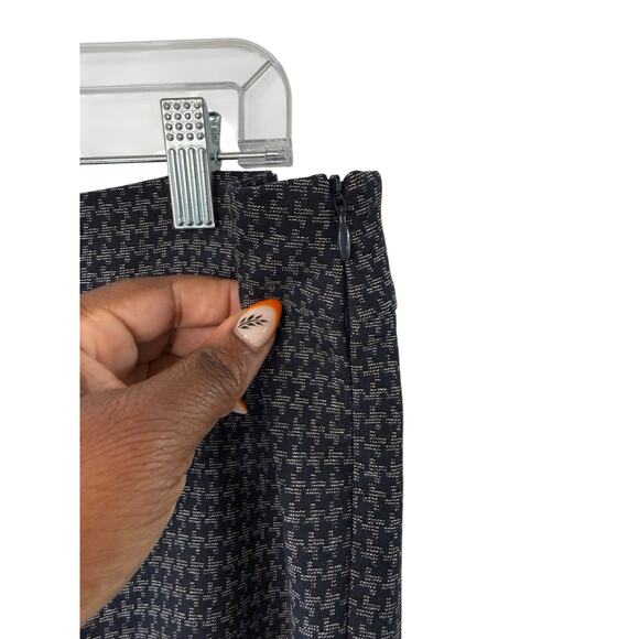 Talbots Dress Pants Navy Blue Houndstooth Office Work Career Straight  Size 12 - Picture 6 of 13